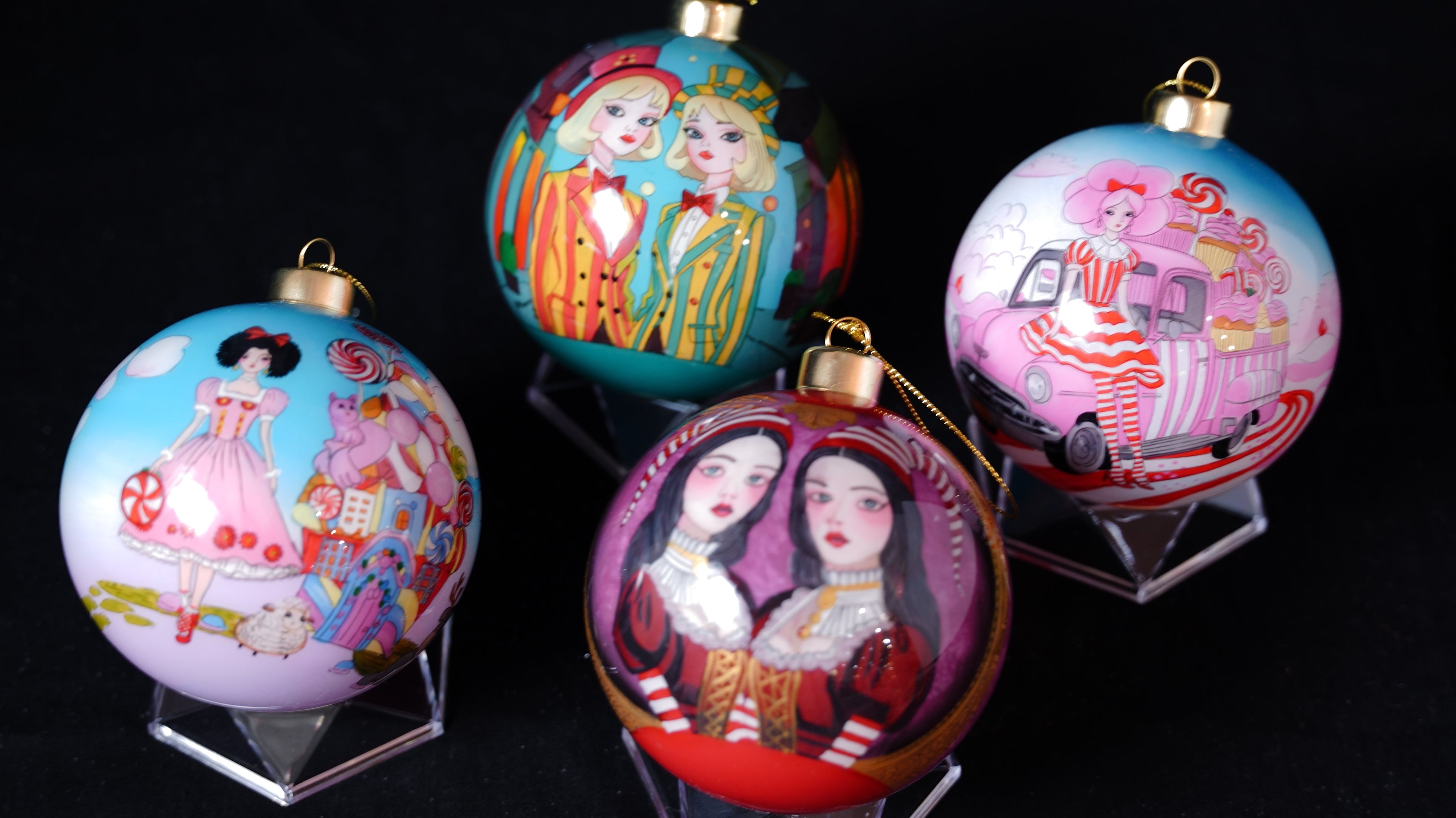 Hand Painted Keepsake Glass Ornaments