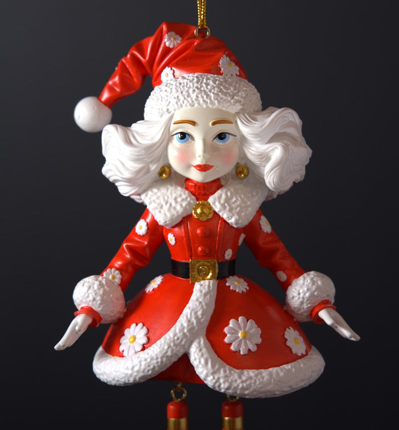 Cool Ms Claus Collectible Doll Ornament
