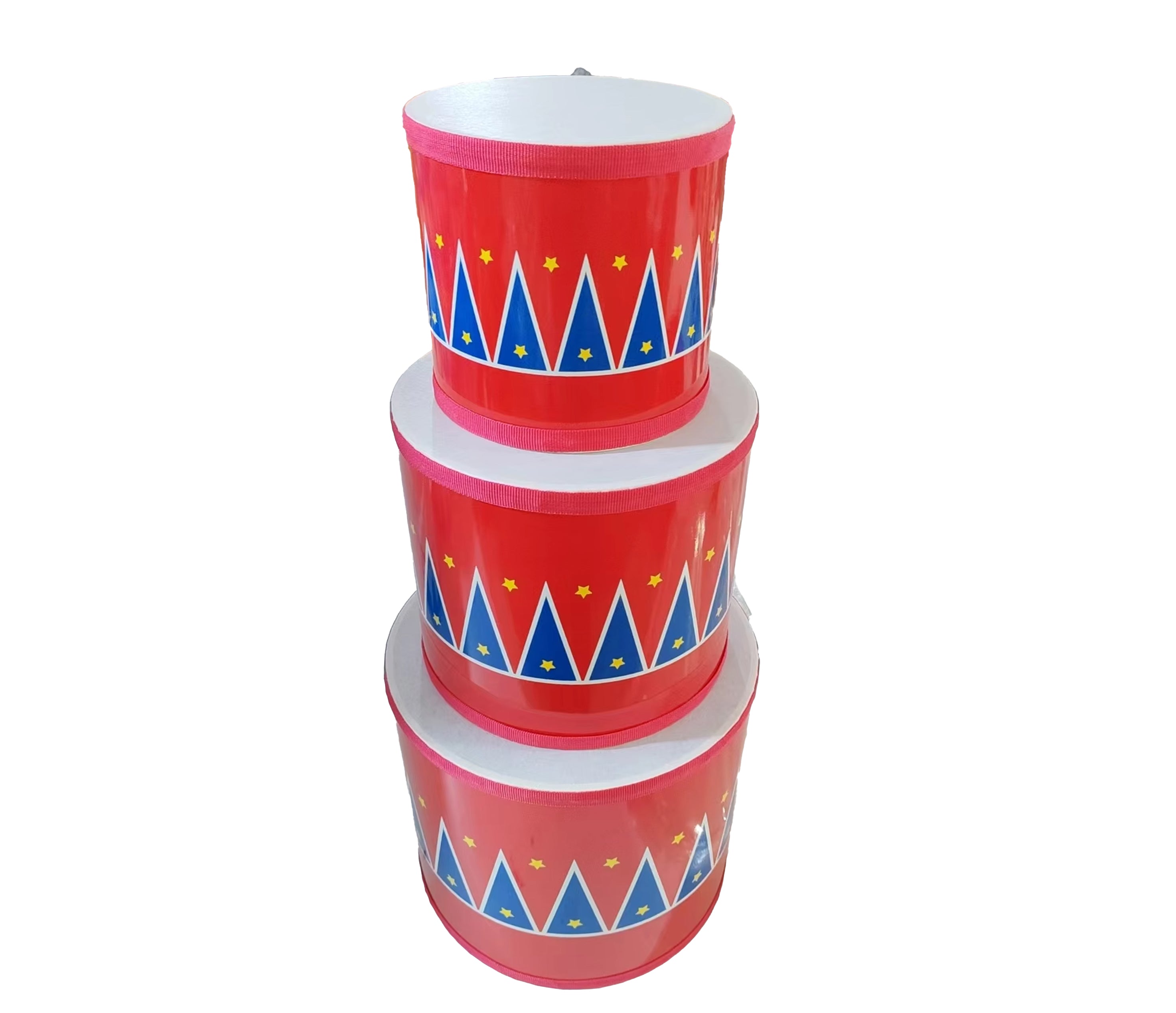 Drum Set (3 pieces) - Red and Blue