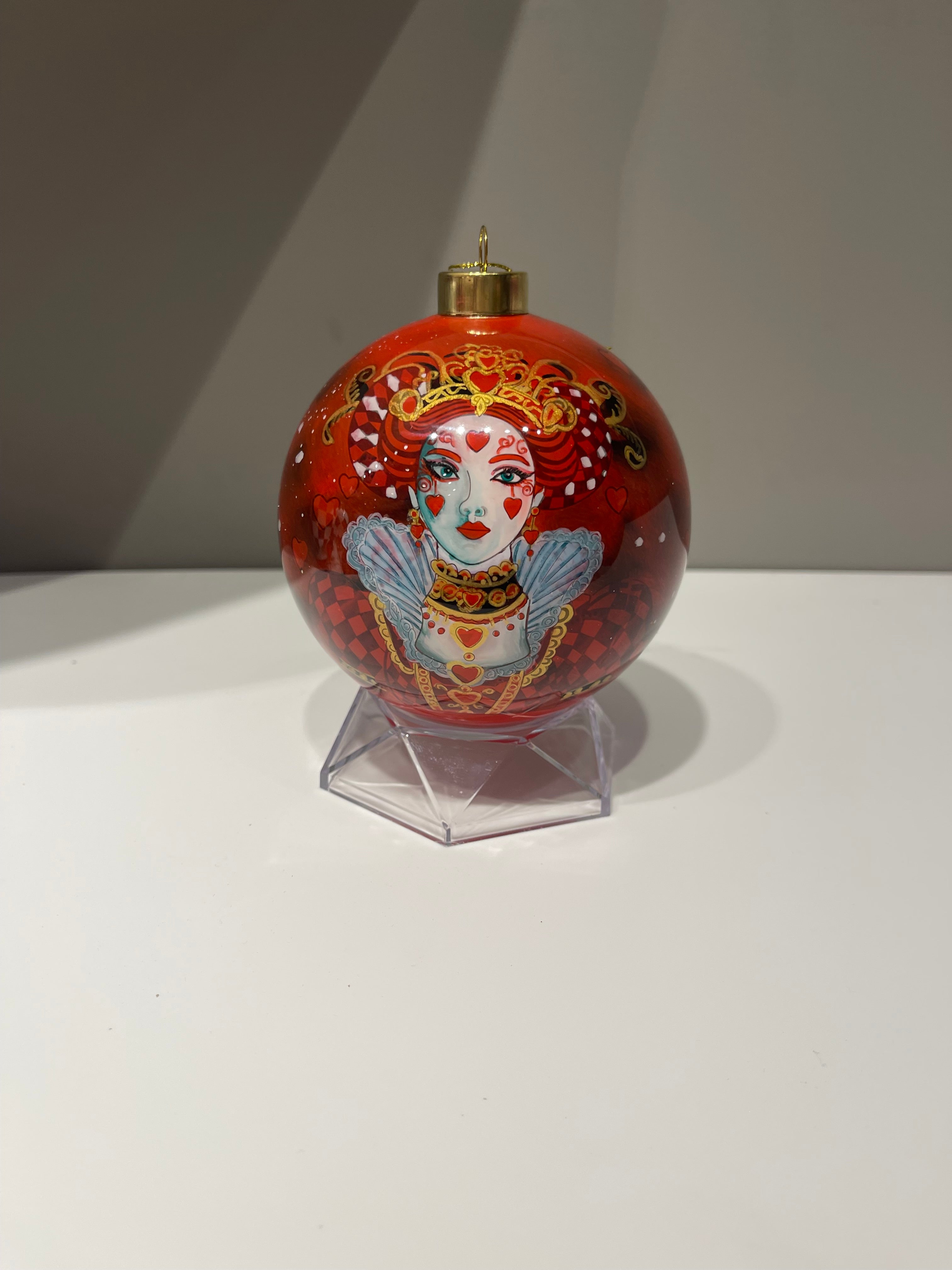 Queen of Hearts Limited Edition Glass Ornament - 4 inch