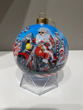 Cool Santa Biker Limited Edition Glass Ornament - 4 inch