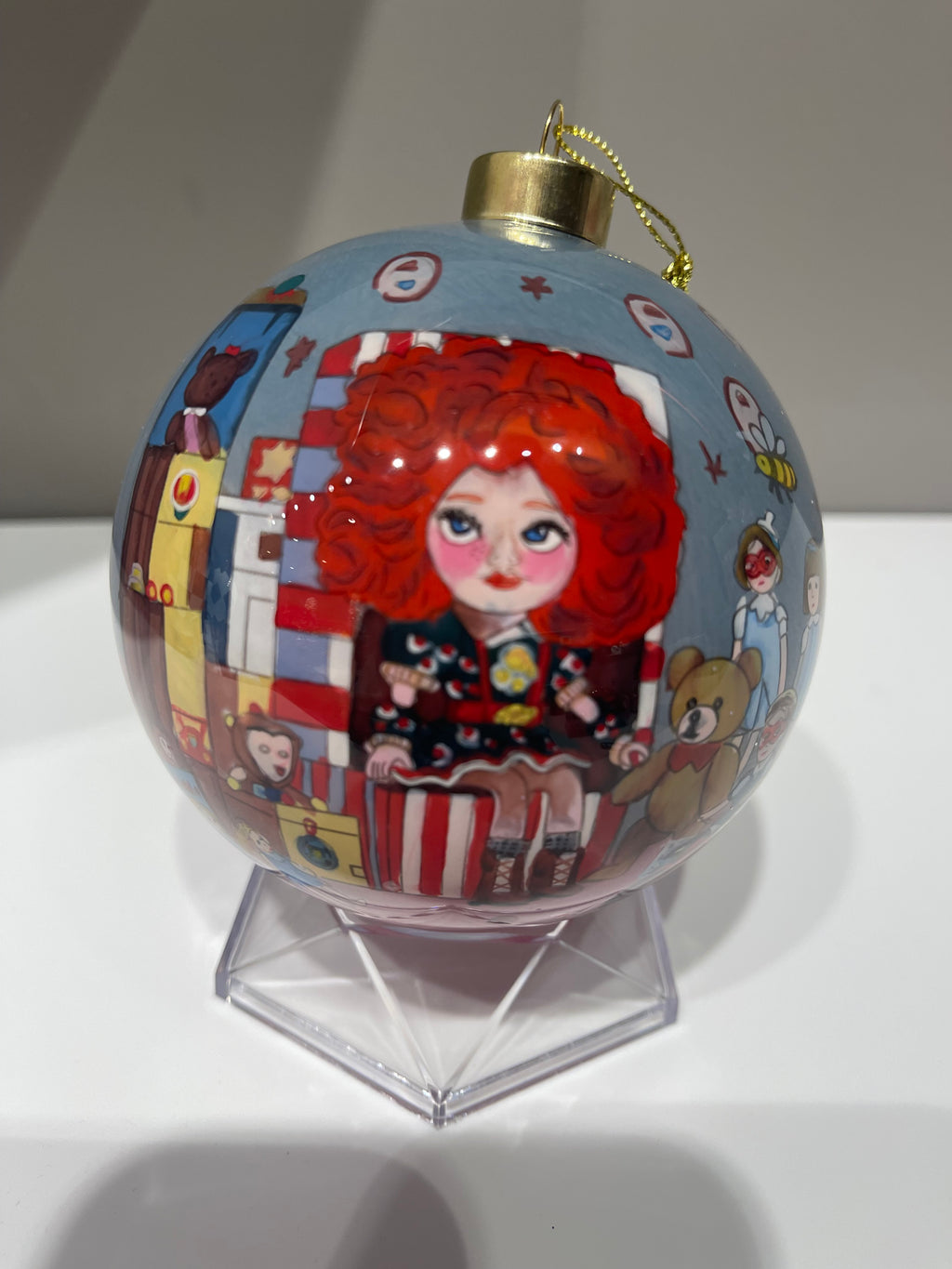 Girl in Girl's Room Limited Edition Glass Ornament - 4 inch