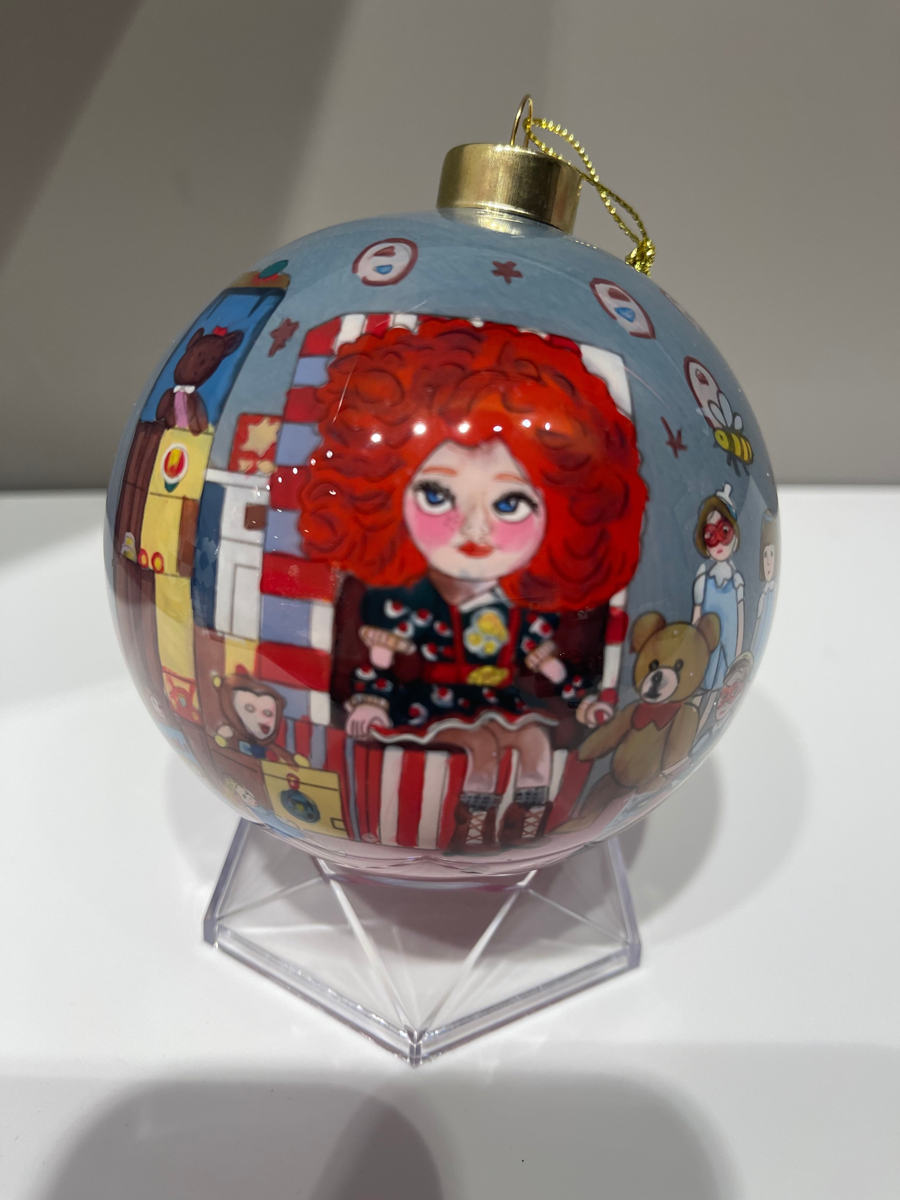 Girl in Girl's Room Limited Edition Glass Ornament - 4 inch