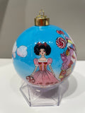 Princess House Black Hair Limited Edition Glass Ornament - 4 inch