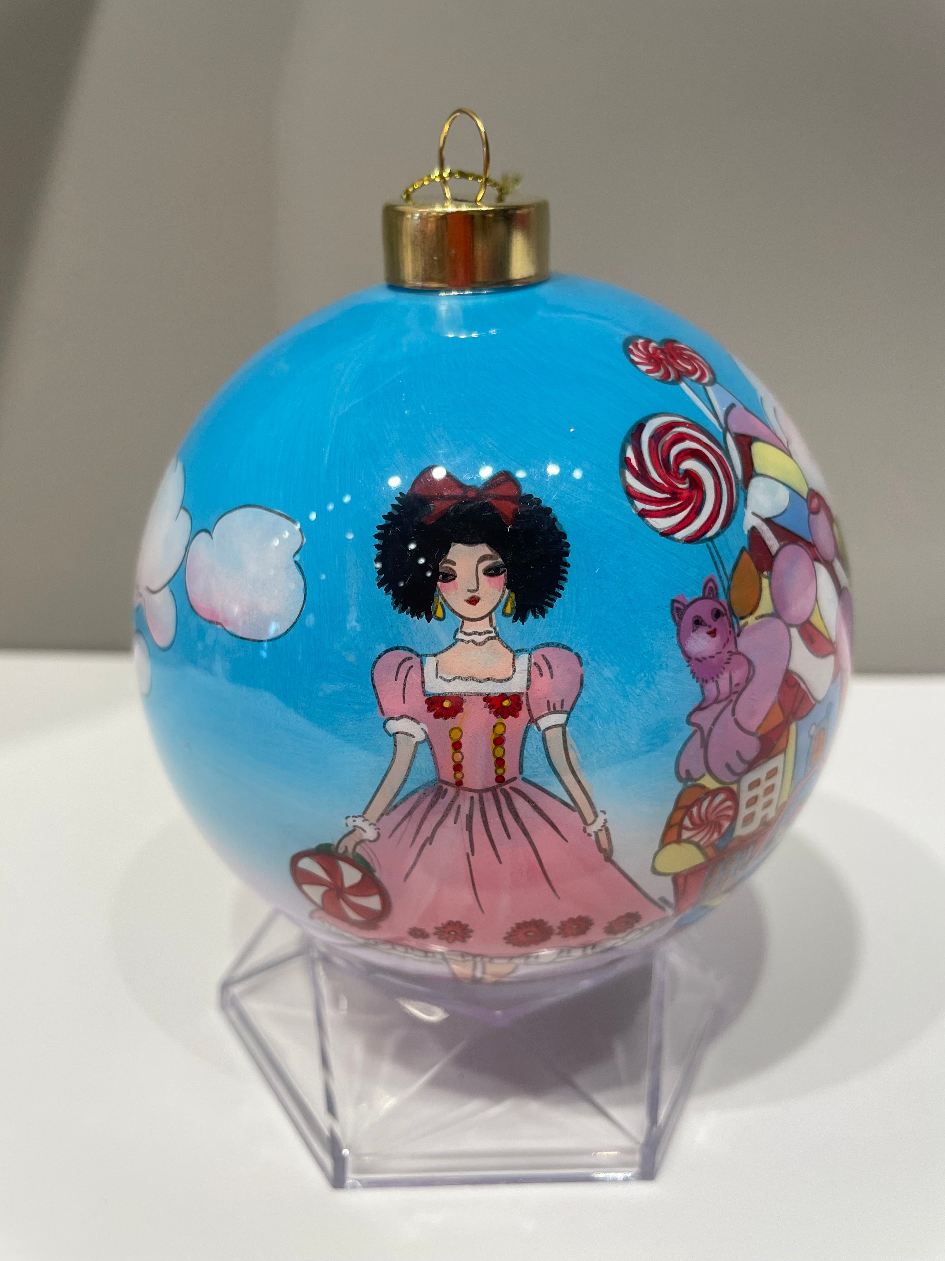 Princess House Black Hair Limited Edition Glass Ornament - 4 inch