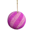 Beaded Ball 6 inch - pink on pink diagonal stripes