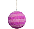 Beaded Ball 6 inch - pink on pink horizontal stripes