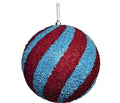 Beaded Ball 8 inch -  - blue and red diagonal stripes