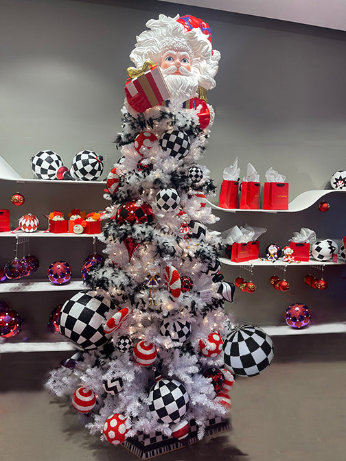 Cool Santa Custom Black and White Tree - Gold