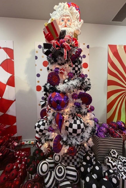 Cool Santa Purple Black and White Custom Tree - Platinum