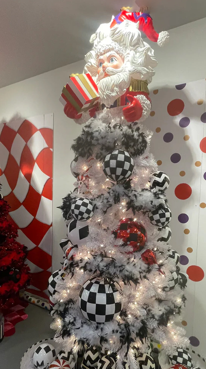 Cool Santa Custom Black and White Tree - Gold