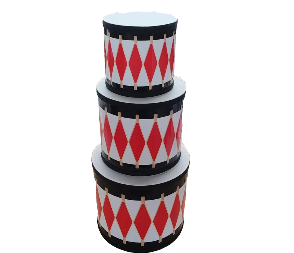 Drum Red, Black and White - 8 inch