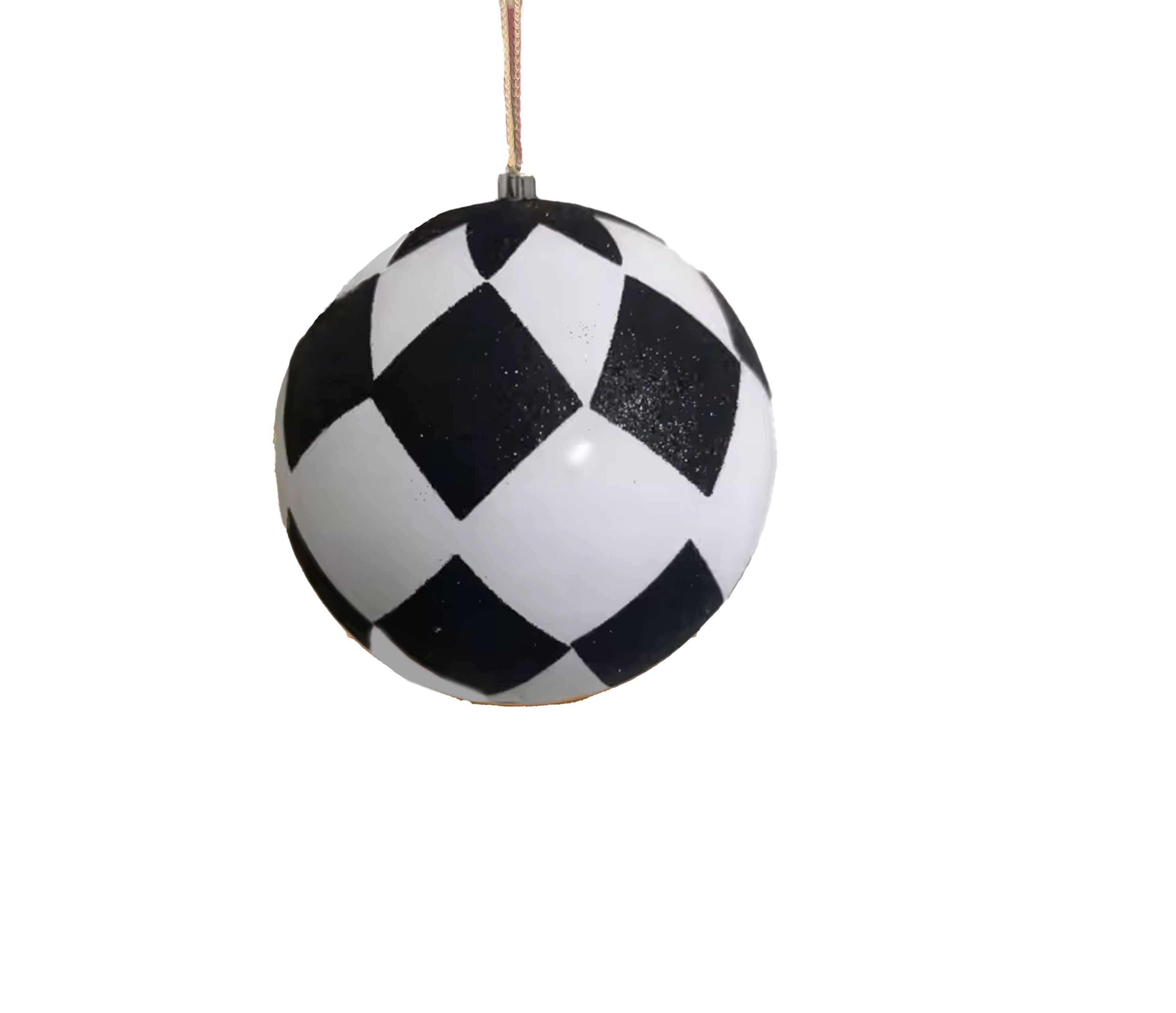 Glitter Ball 4 inch - black and white