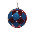 Glitter Ball 6 inch - red and blue