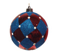 Glitter Ball 8 inch - red and blue