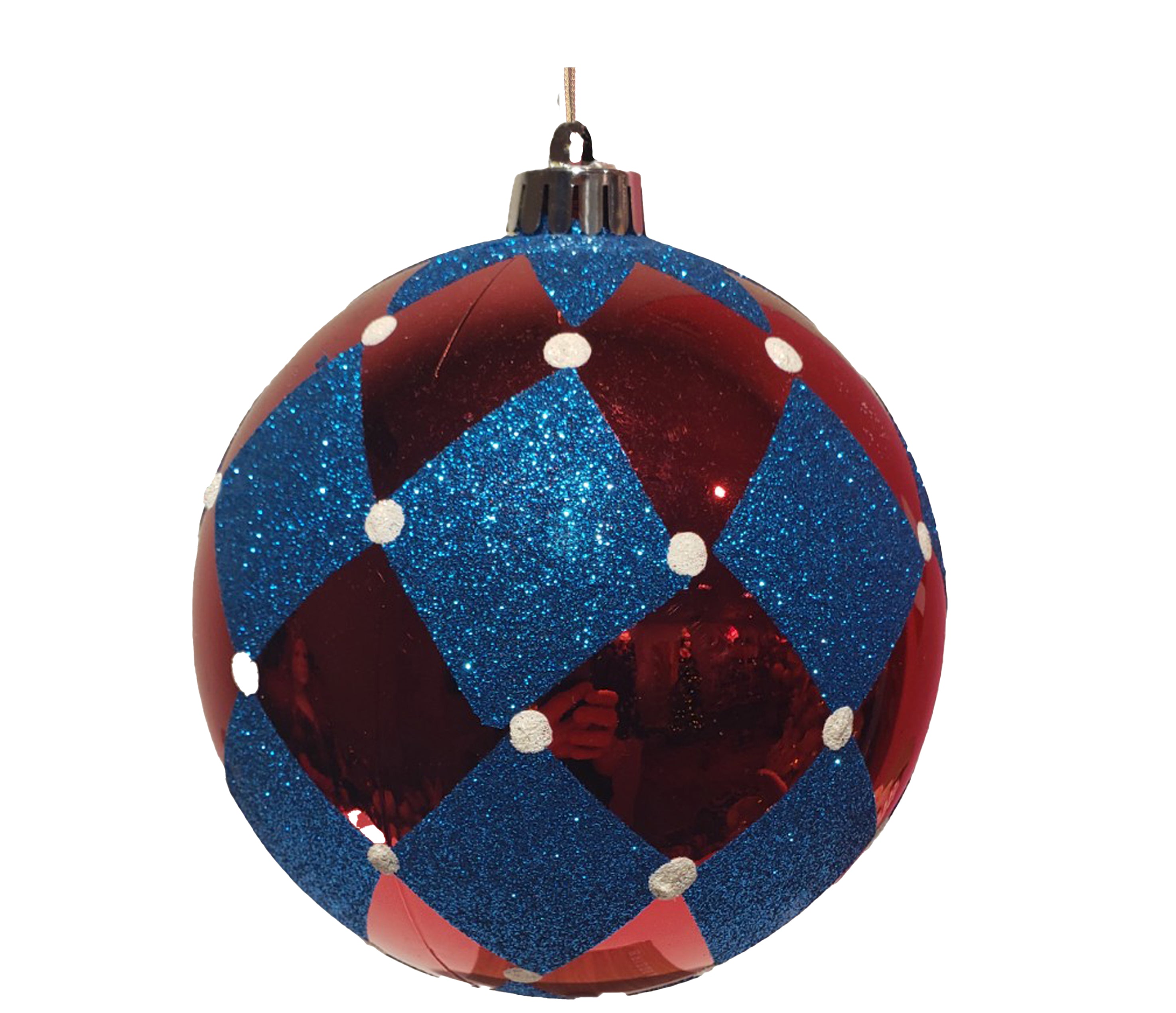 Glitter Ball 8 inch - red and blue