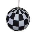 Glitter Ball - Black and White Checkered -8 inch