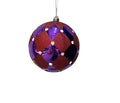 Glitter Ball 4 inch - purple base with red diamonds