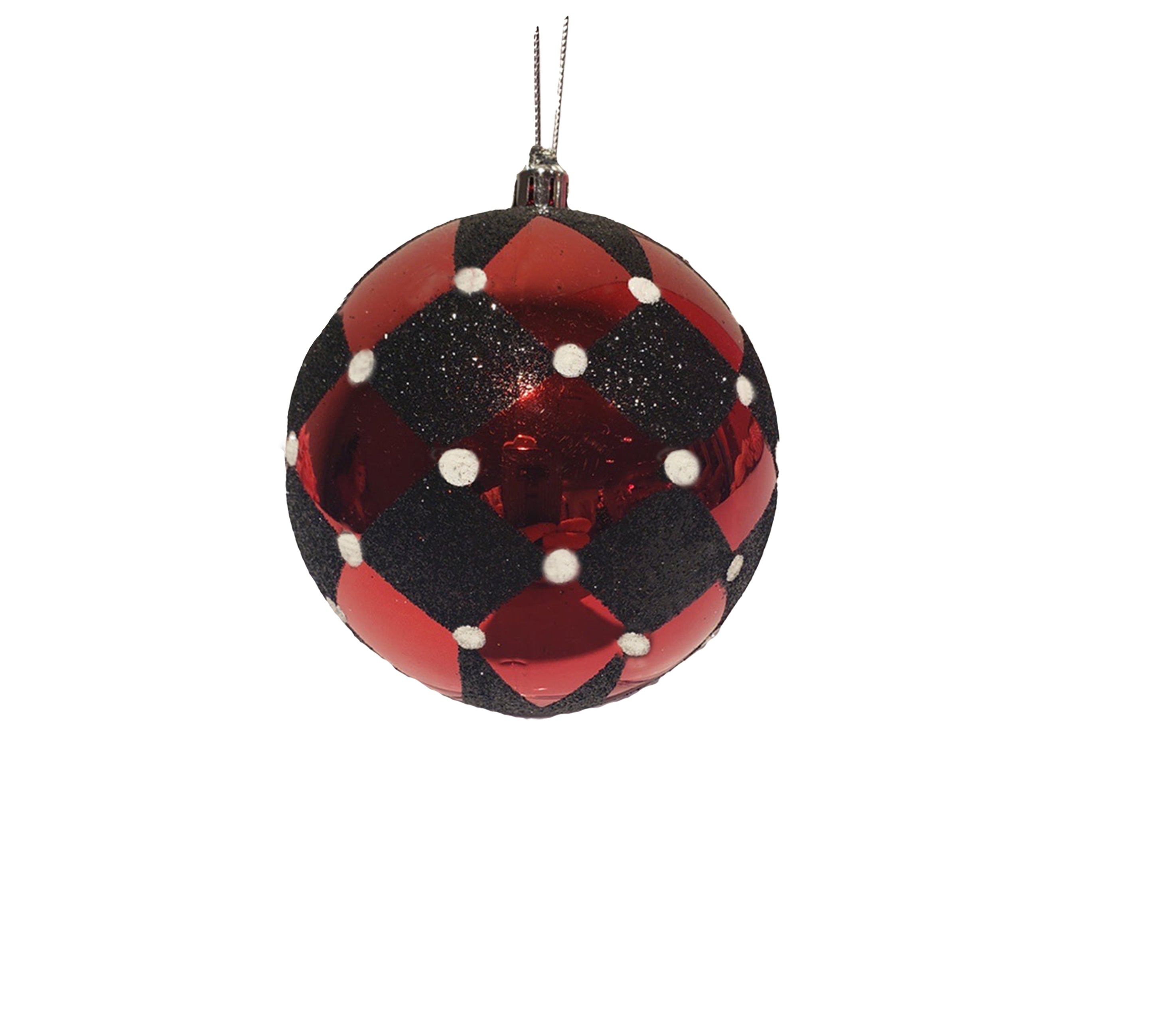 Glitter Ball 4 inch - red and black