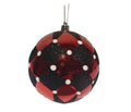 Glitter Ball 6 inch - red and black