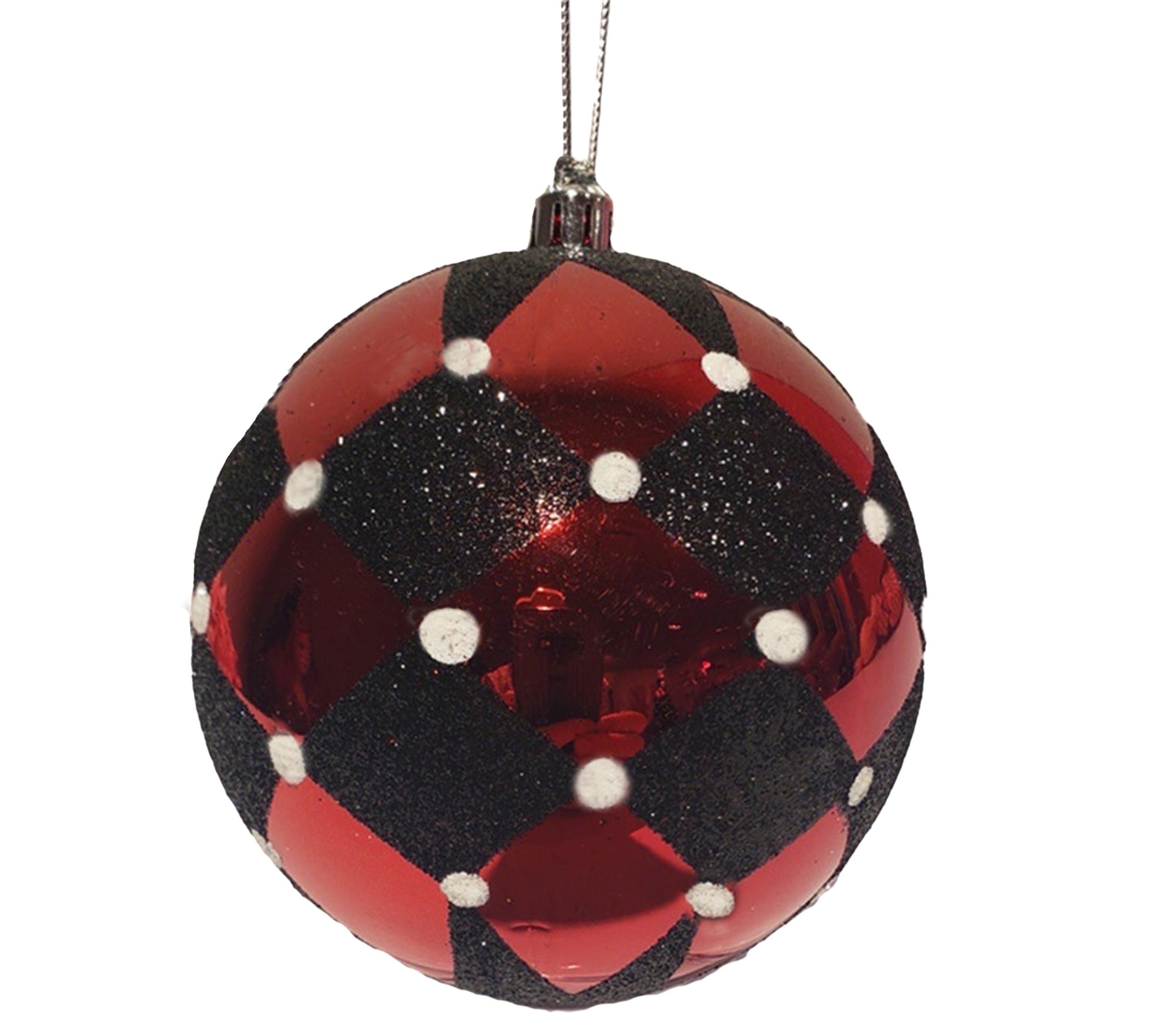 Glitter Ball 8 inch - red and black