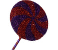 Glitter Lollipop 8 inch - red and purple peppermint