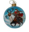 Cowboy Santa Hand-Painted Limited Edition Glass Ornament - 4 inch