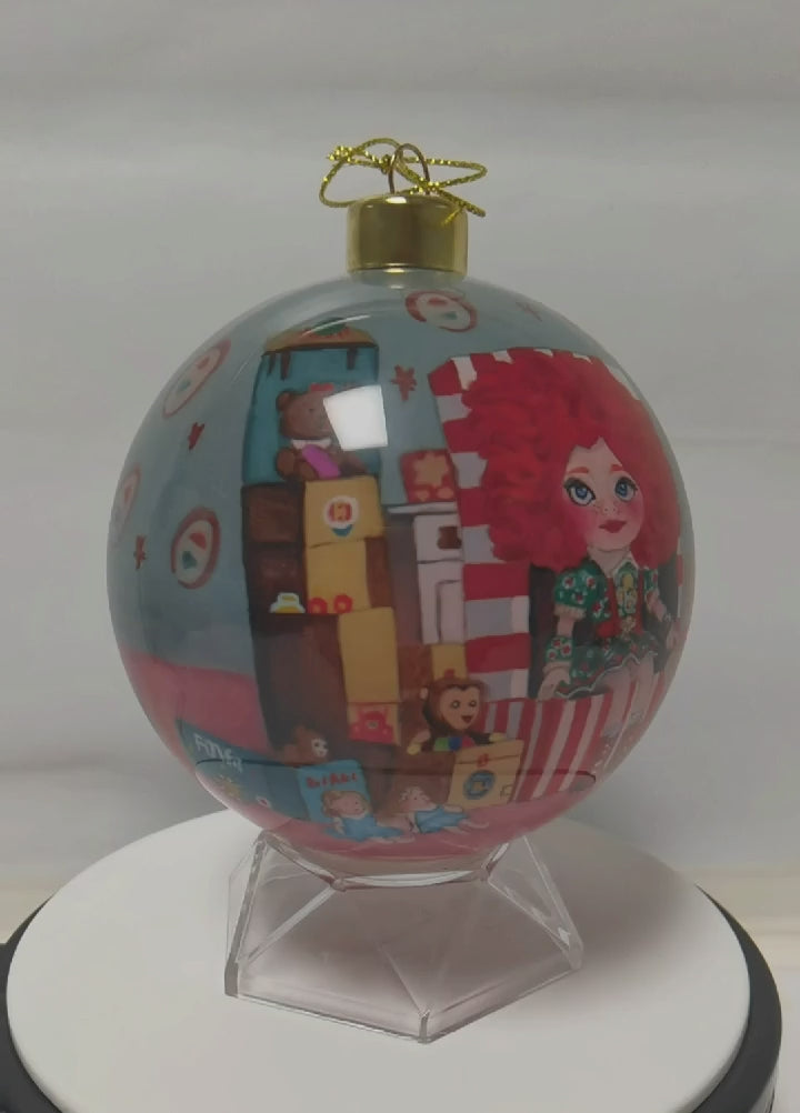 Girl in Girl's Room Limited Edition Glass Ornament - 4 inch