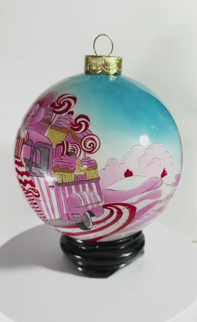 Princess Cupcake Truck Limited Edition Glass Ornament - 4 inch
