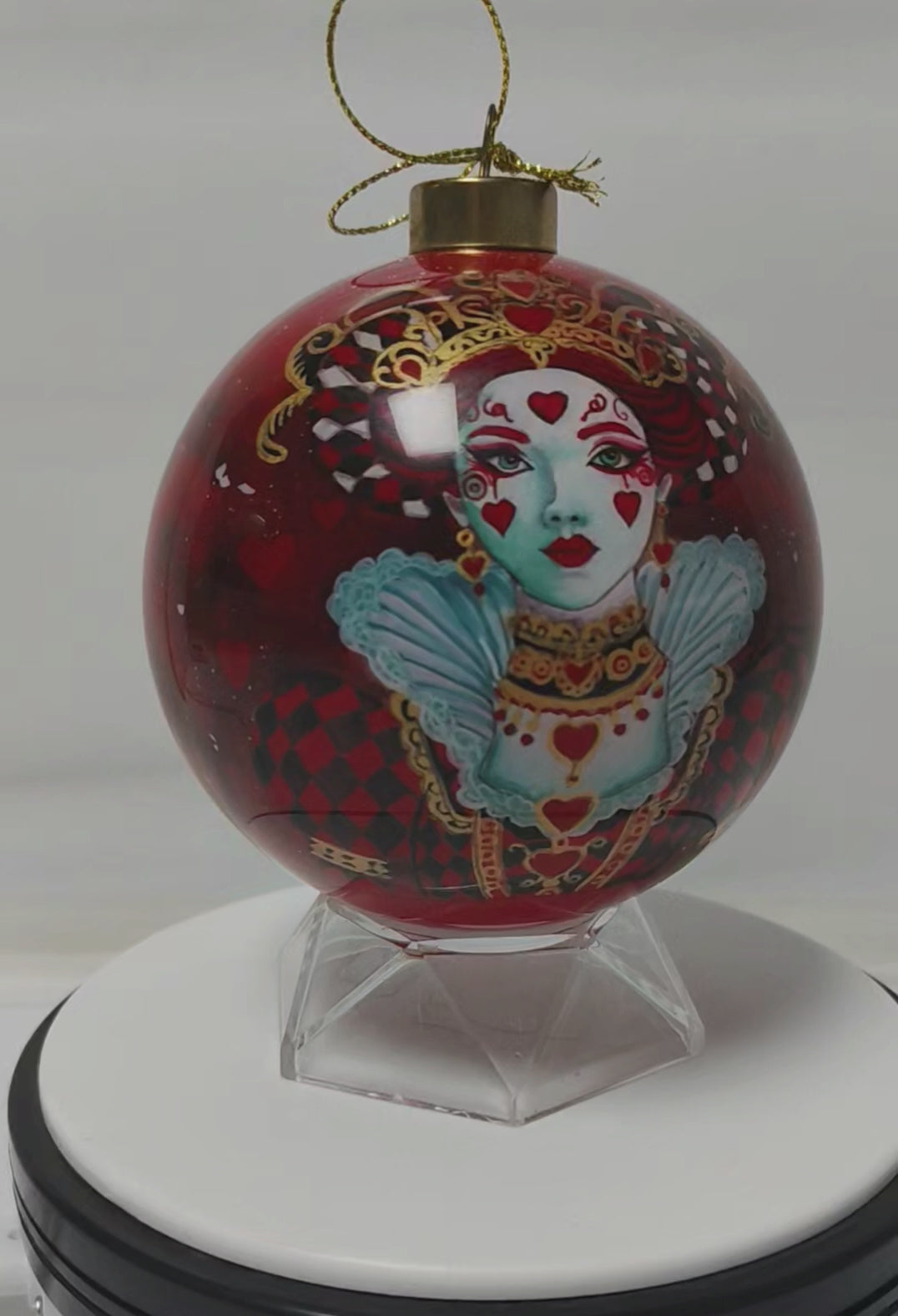 Queen of Hearts Limited Edition Glass Ornament - 4 inch