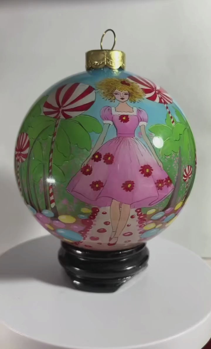 Princess Peppermint Tropics Limited Edition Glass Ornament - 4 inch