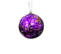 Glitter Ball 4 inch - purple confetti