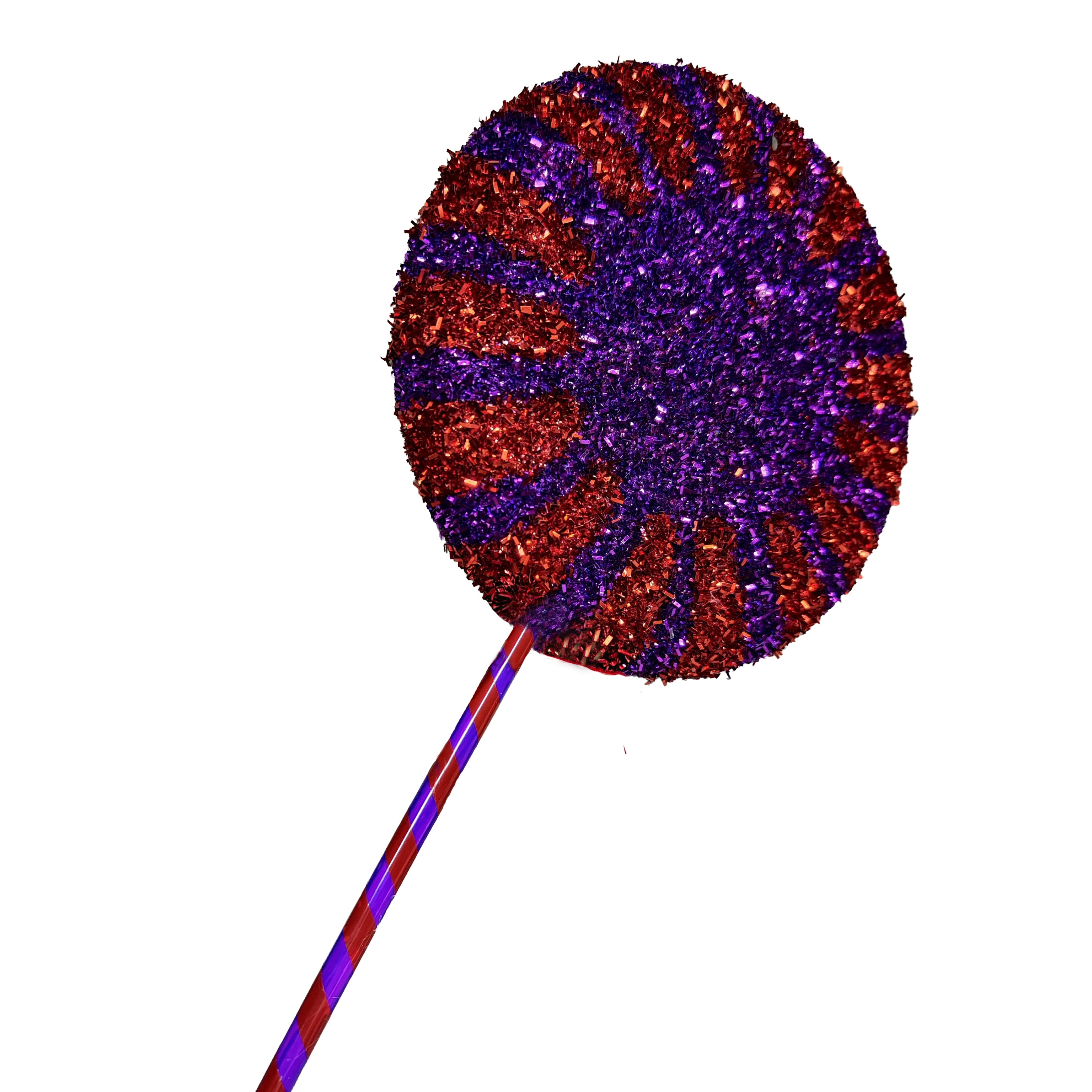Glitter Lollipop 8 inch -  purple and red star