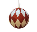 Glitter Ball 6 inch - red and white