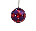 Glitter Ball 4 inch - red base with purple diamonds