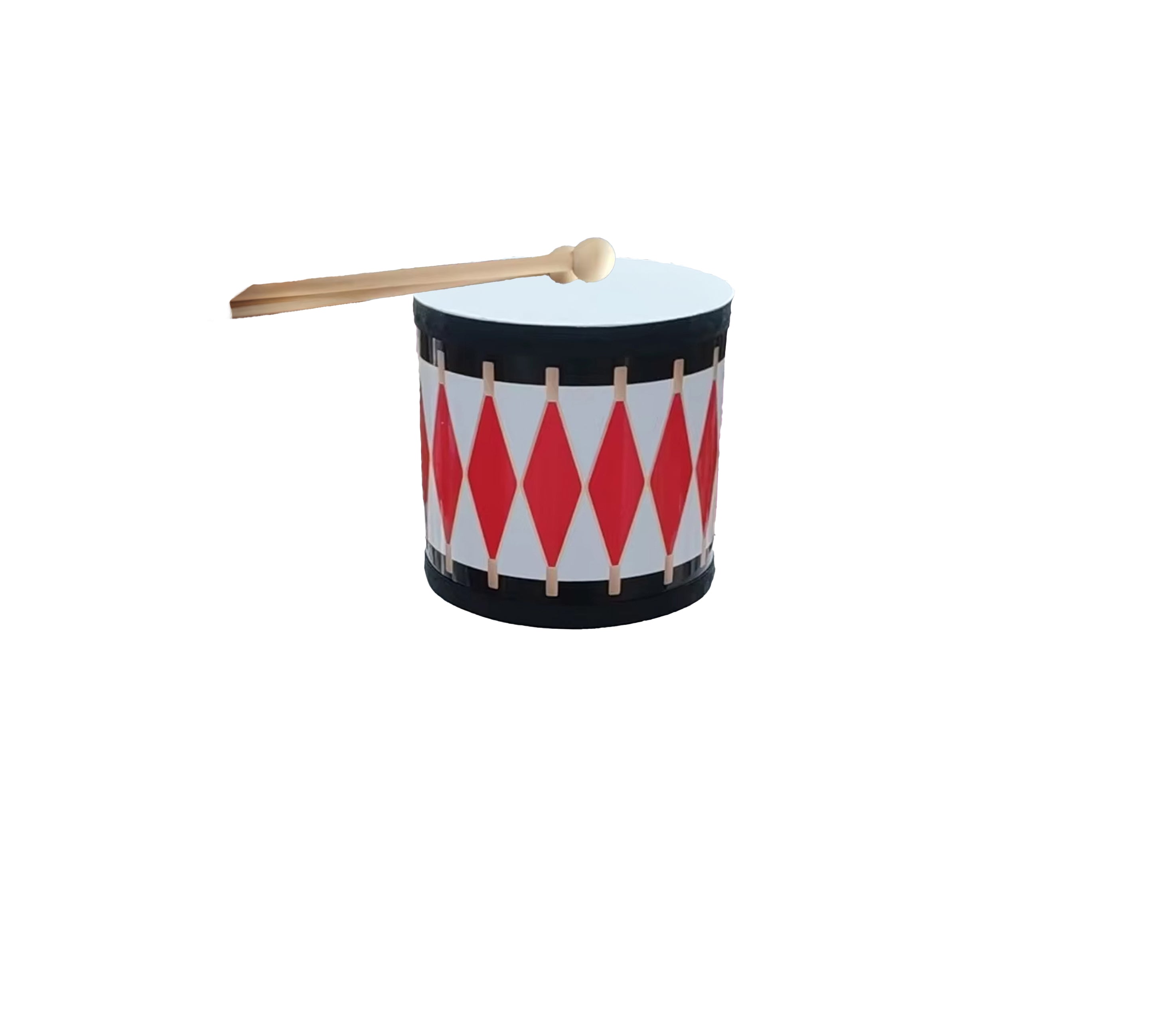 Drum Red, Black and White - 6 inch