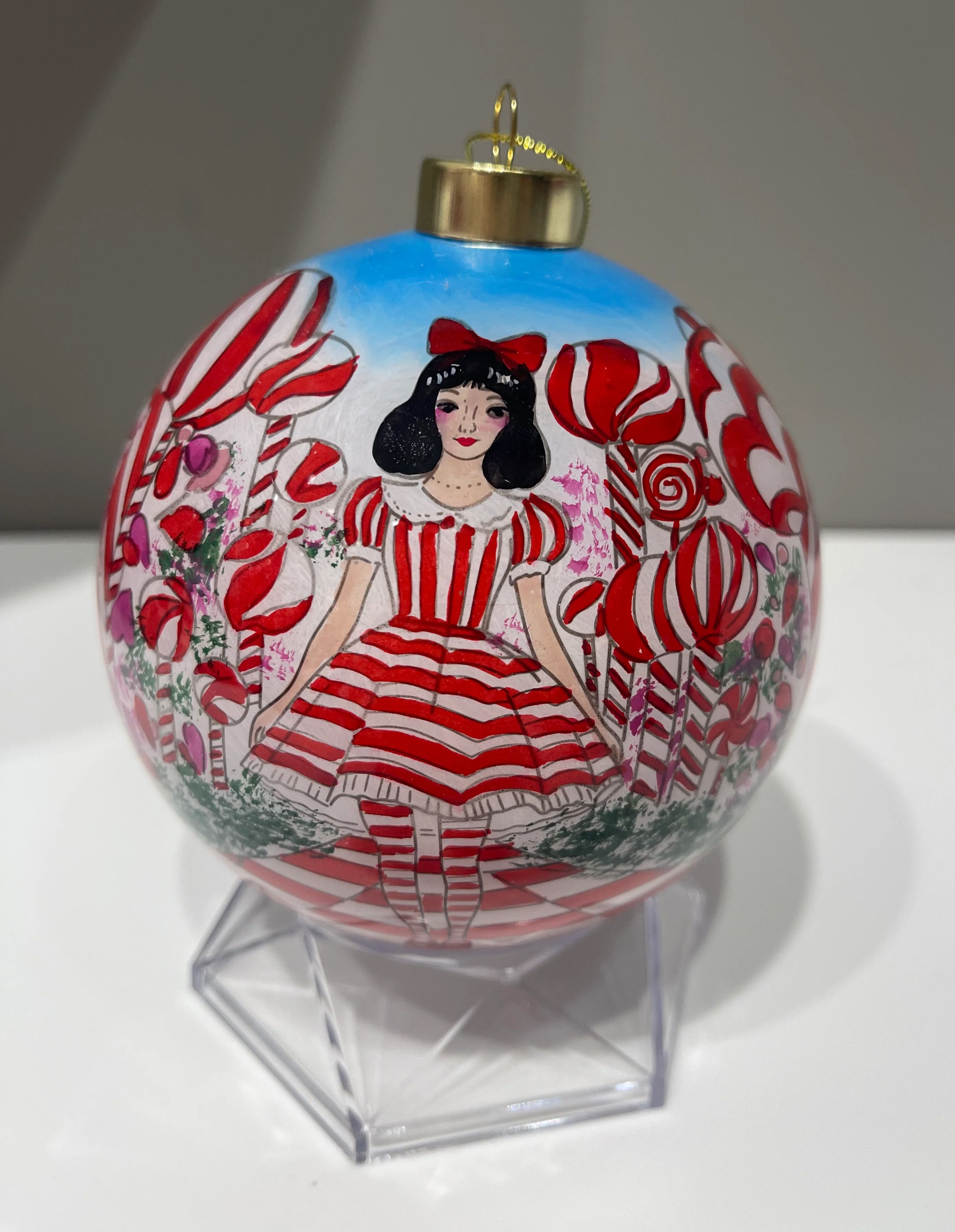 Snow White in Peppermint Field Limited Edition Glass Ornament - 4 inch