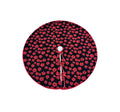 Tree Skirt 48 inch - red flowers on black