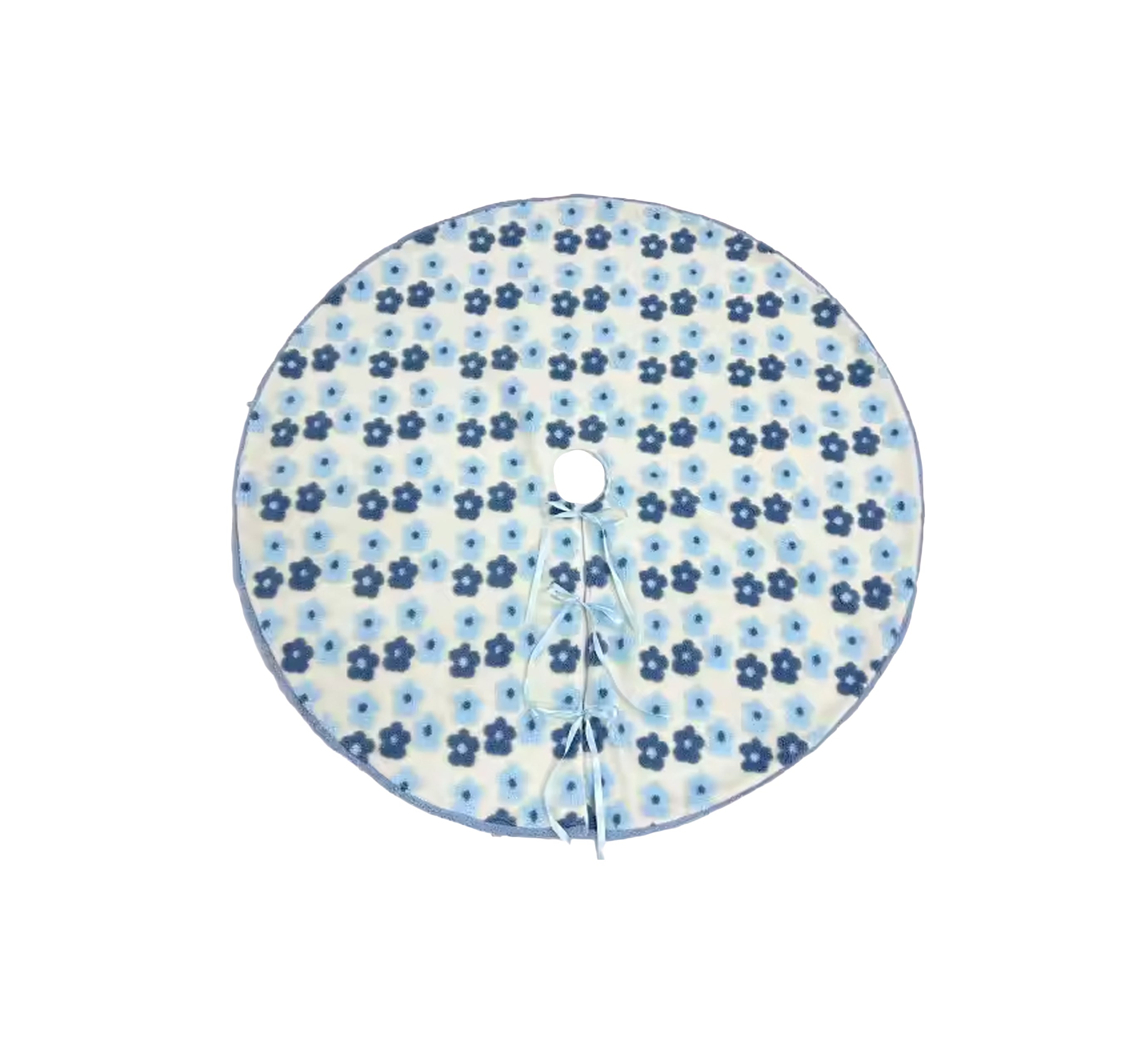 Tree Skirt 48 inch - blue flowers