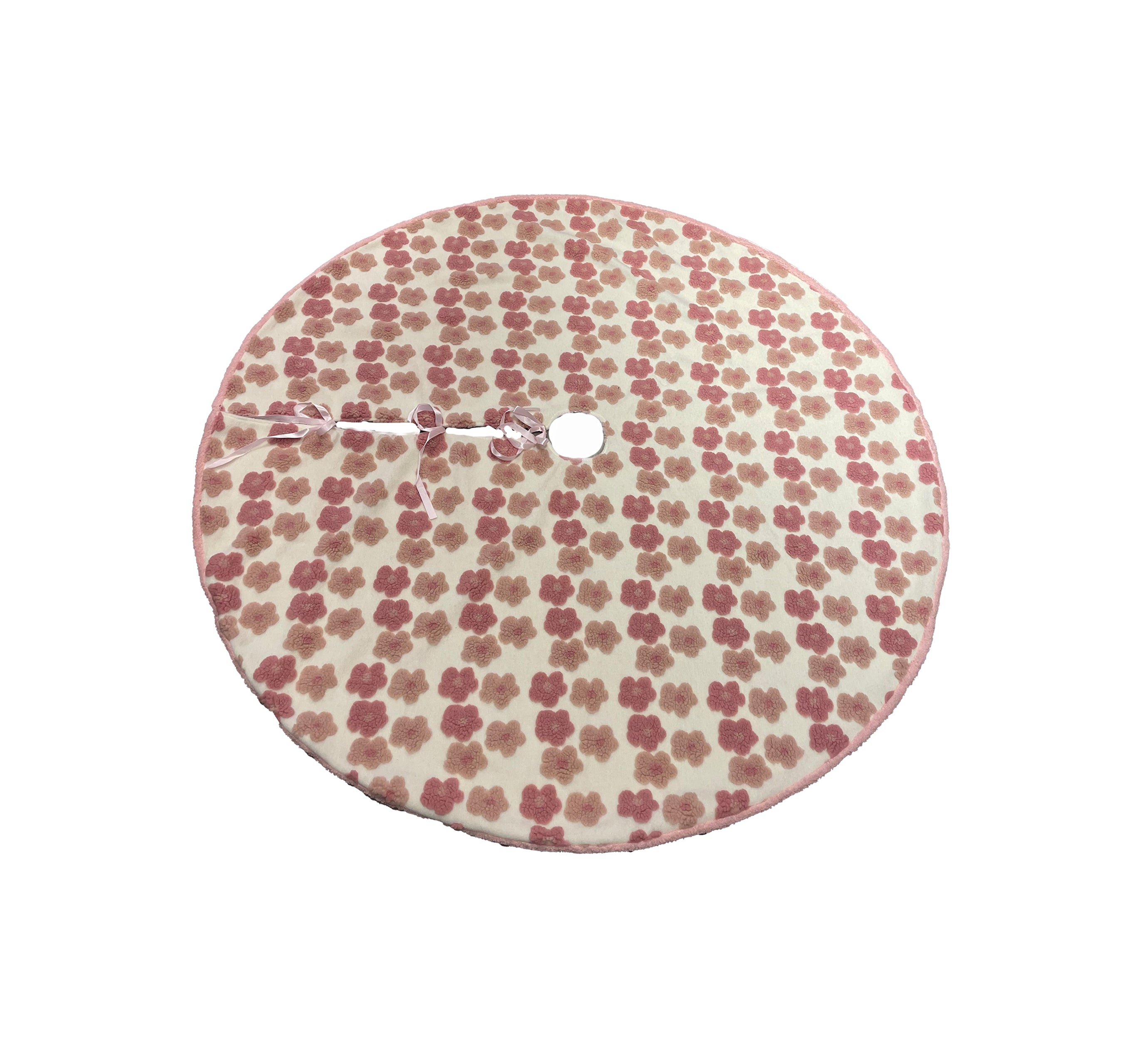 Tree Skirt 48 inch - dusty rose flowers