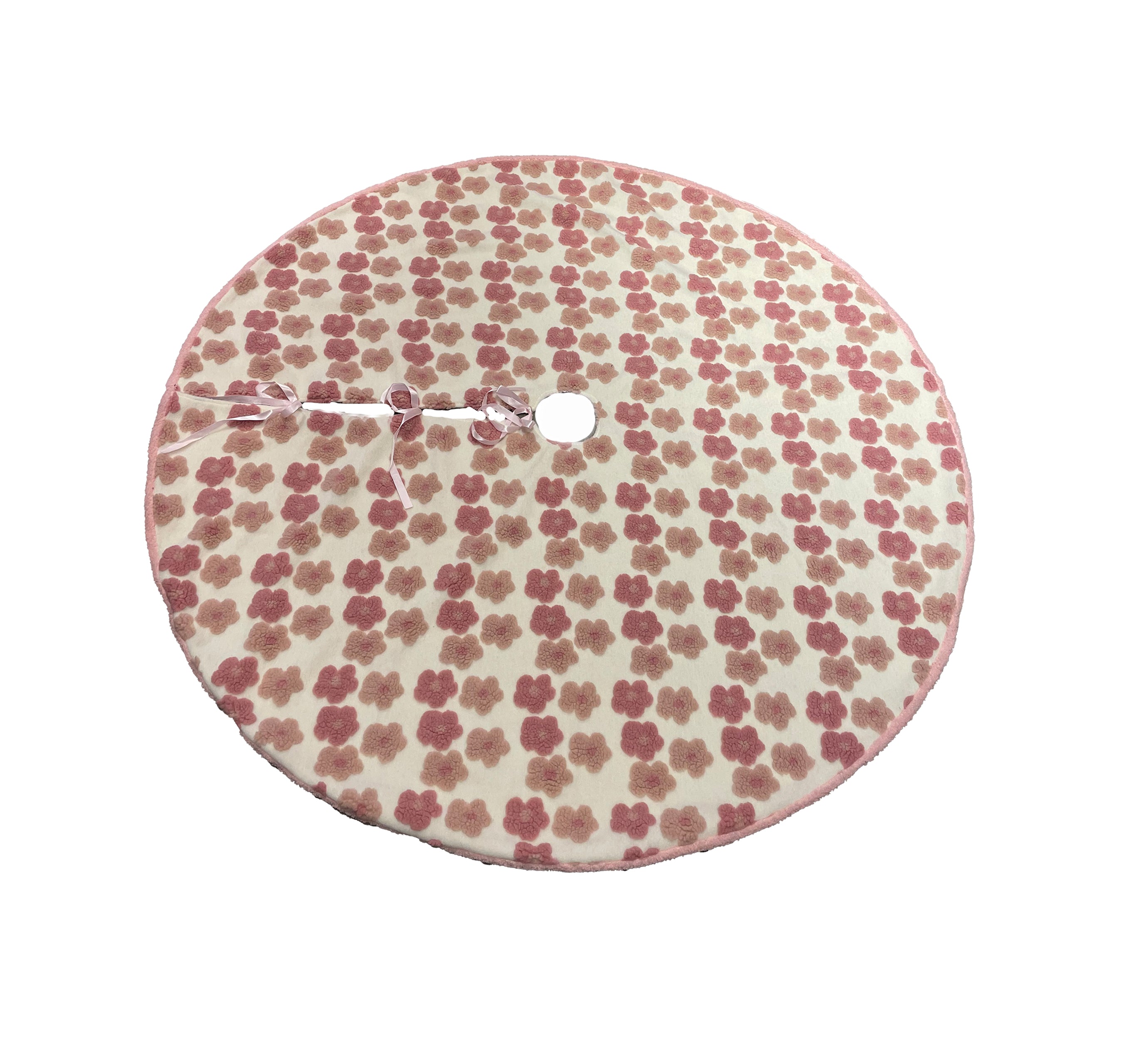Tree Skirt 56 inch - dusty rose flowers