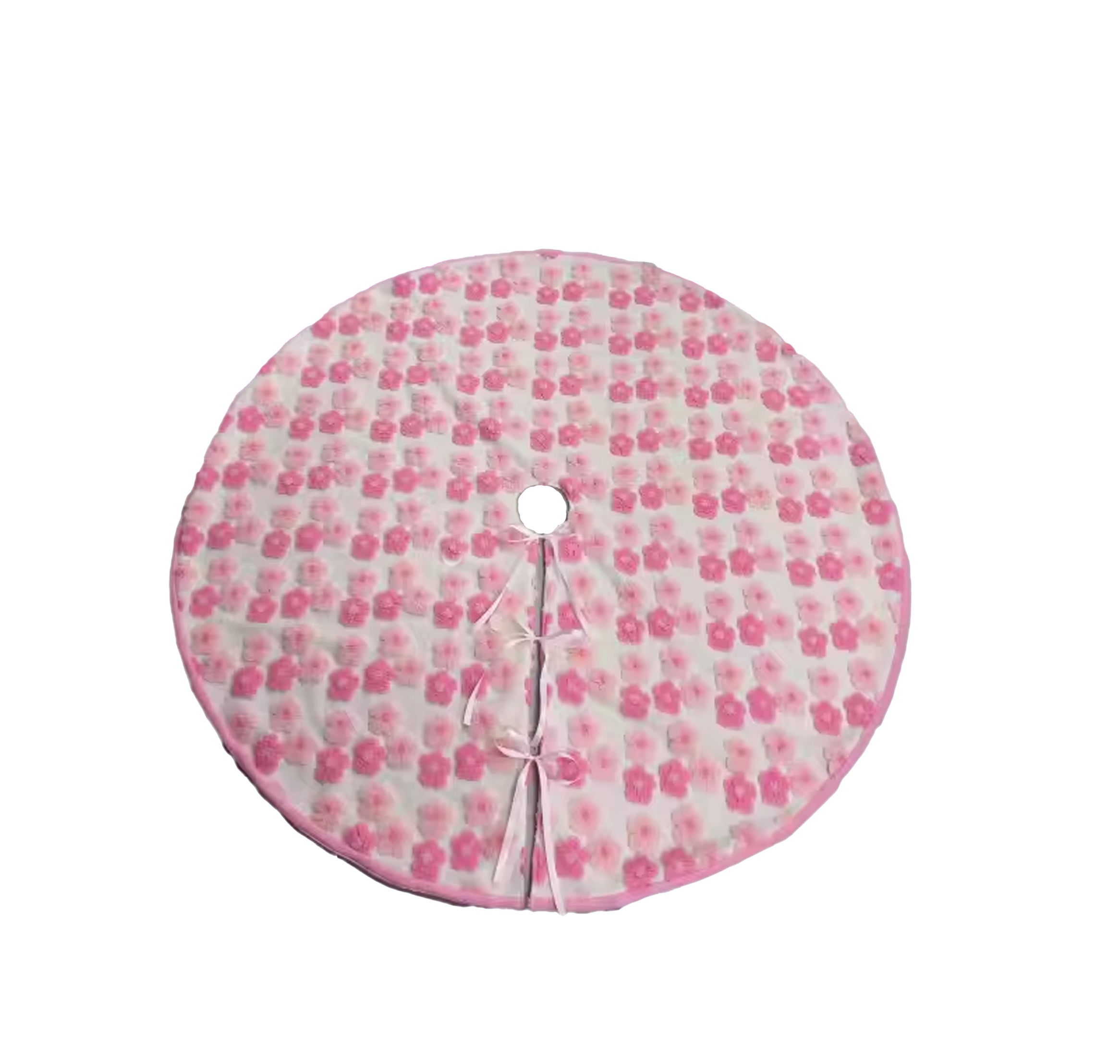 Tree Skirt 48 inch - pink flowers
