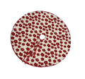 Tree Skirt 56 inch - red flowers on off-white