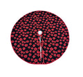 Tree Skirt - 56 inch red flowers on black