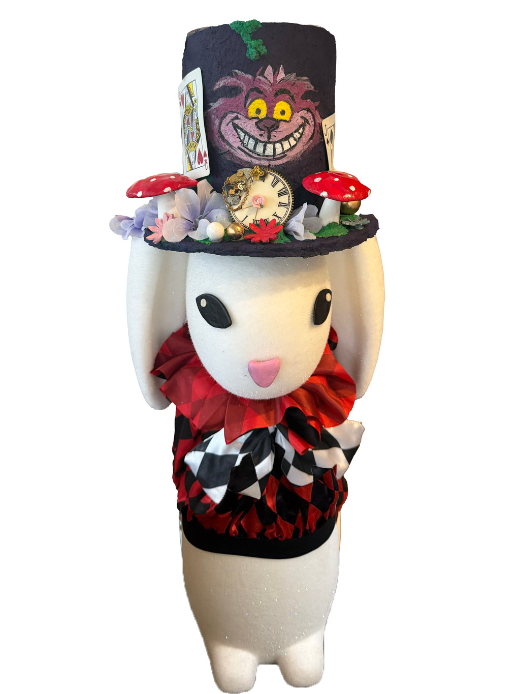 Wonderland White Rabbit in a Top Hat Tree Topper