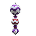 Finial Ornament 24 inch - purple and black zigzag